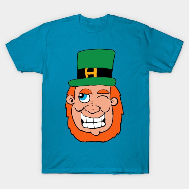 Cartoon Leprechaun Head 5 T-Shirt by Eric03091978